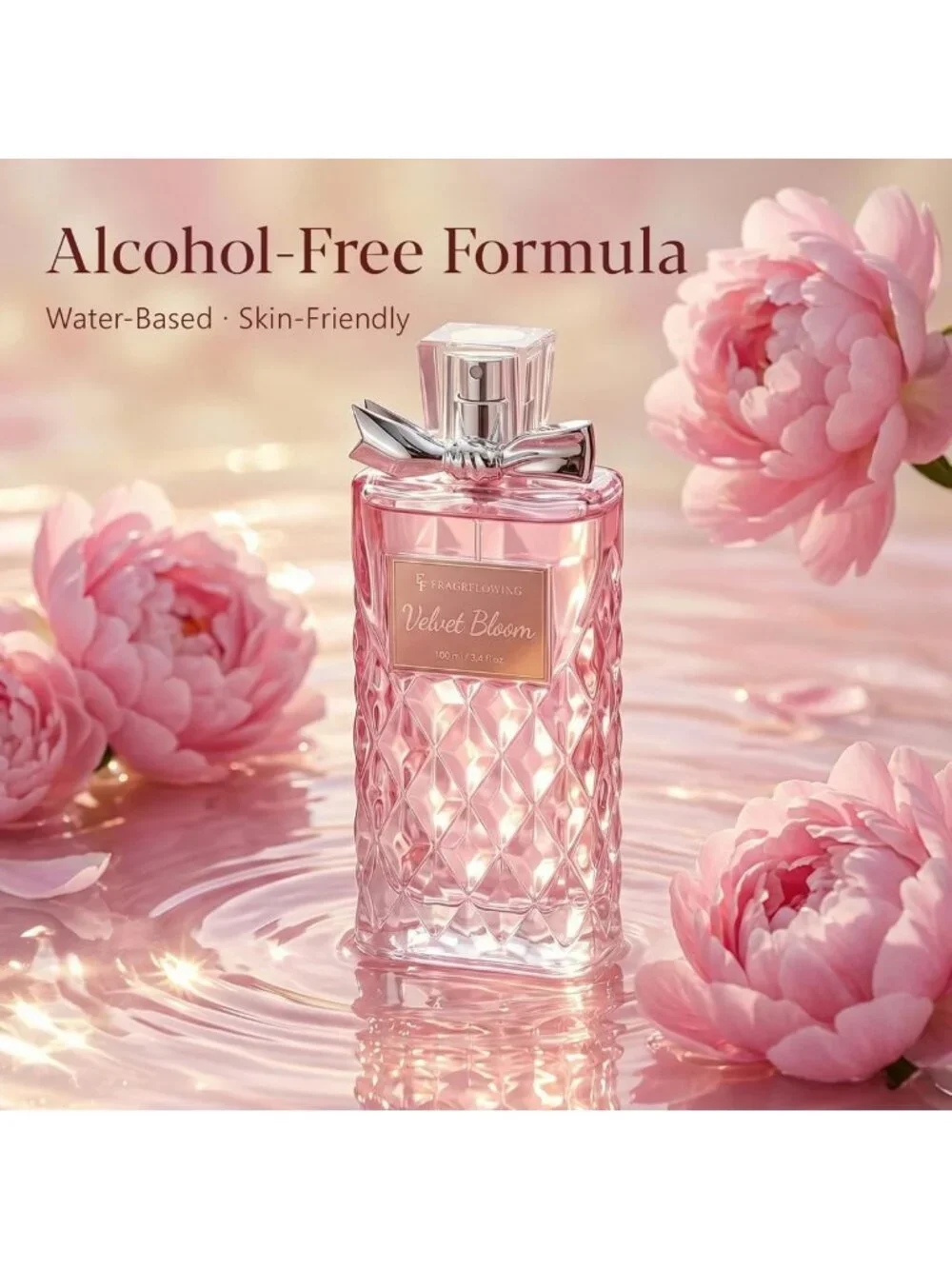 Alcohol-Free Floral Perfume for Women, Long-Lasting Scent, 3.4 fl oz
